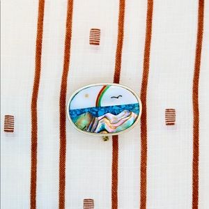 Vintage Ocean Rainbow 🌈 Sterling Silver Mini Case